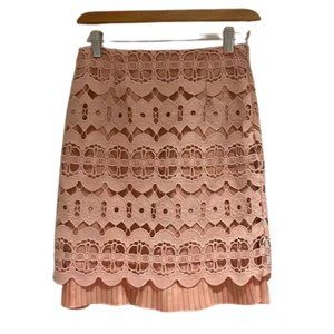 Ever New Light Pink Skirt with Cutwork Lace Size 2